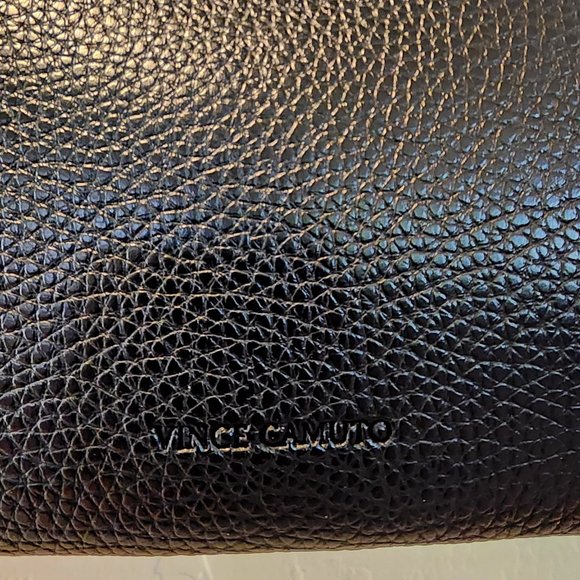 Vince Camuto Black Vegan Leather Purse Luck Tote Computer Shoulder Bag - Picture 3 of 15